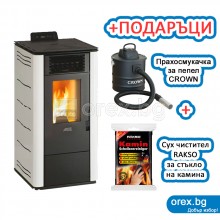 Суха Пелетна Камина ARTEL Easy L12 - 10.10kW, без водна риза - БЯЛ (гланц)